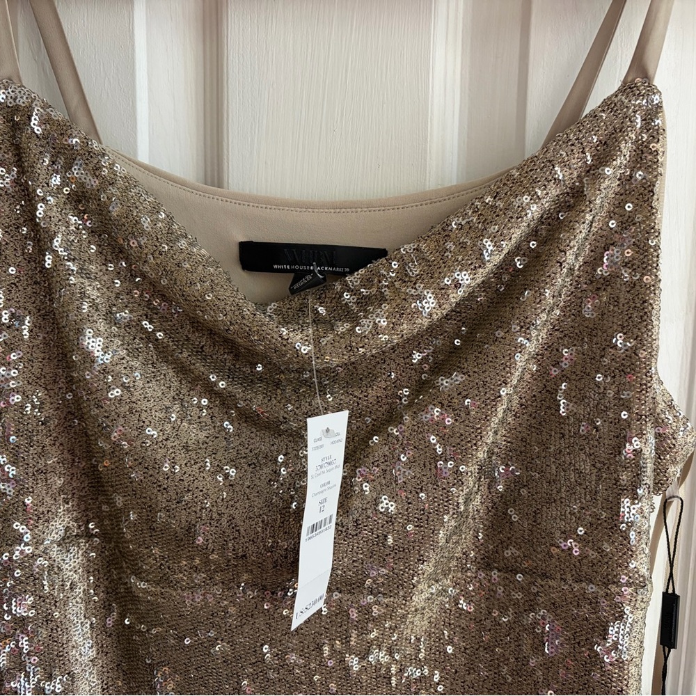 White House Black Market Gold Sequin Dress